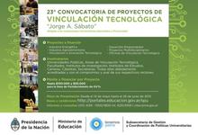 23° CONVOCATORIA DE PROYECTOS DE VINCULACIÓN TECNOLÓGICA “JORGE A. SÁBATO”