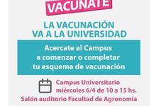 Vacunación va a la Universidad, en los campus de Tandil, Azul y Olavarría