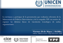 HOY: presentación líneas de vinculación tecnológica por SPU e YPF
