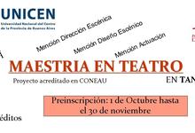 Abierta la inscripción para la Maestría en Teatro a iniciarse en Abril 2012