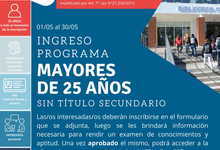 Inscripción al programa mayores de 25 años sin título secundario